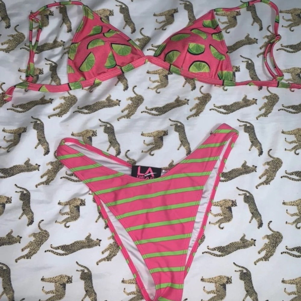 Hot pink and lime bikini